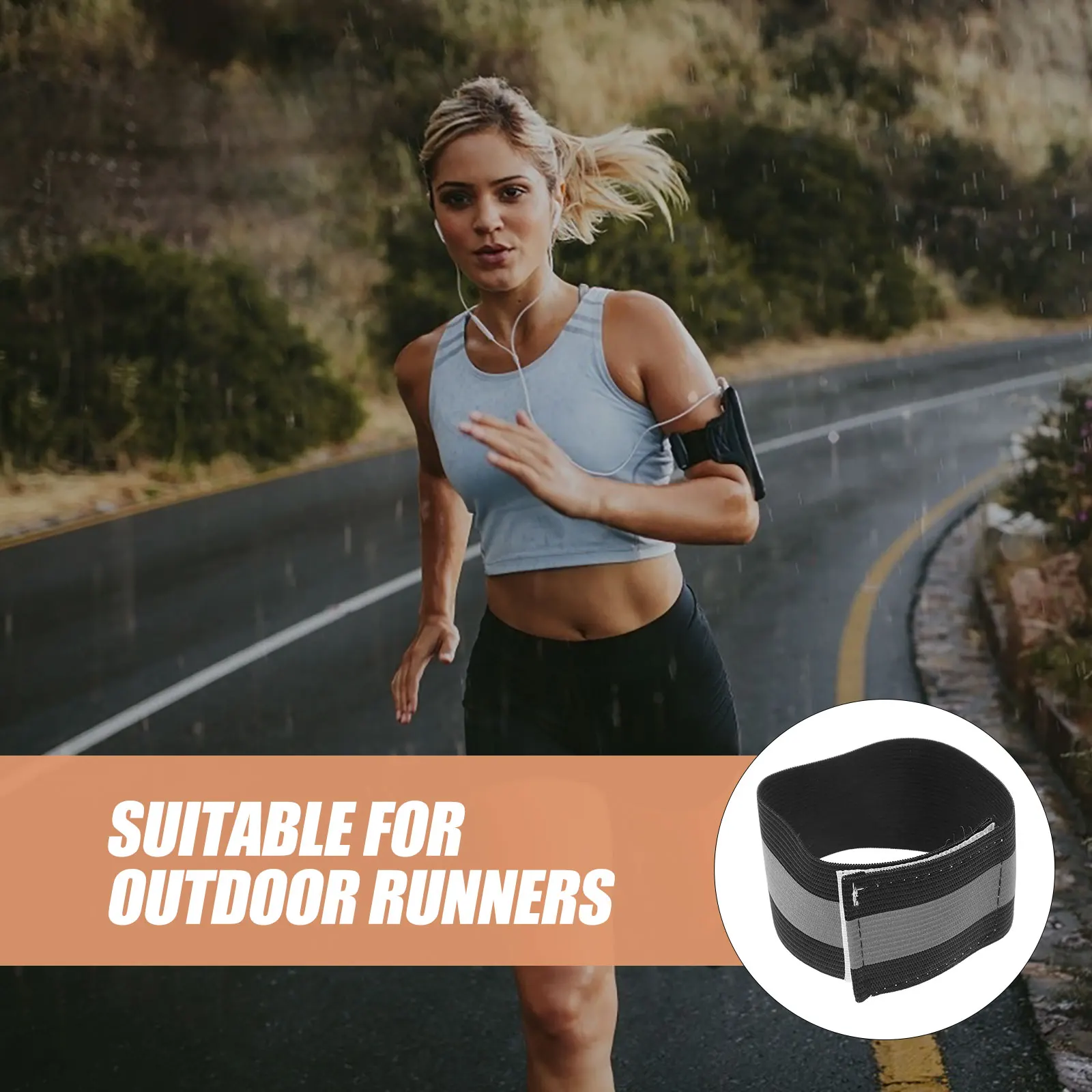 1 زوج السلامة العصابات العاكسة ليلة الجري المشي اللياقة البدنية شارات وضوح عالية في الهواء الطلق الأساور السلامة عاكس الفرقة