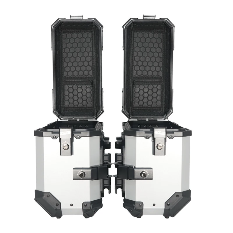 Factory Direct 46L Alloy Motorcycle Side Case, Waterproof and Quick-Release, Double Lock Design