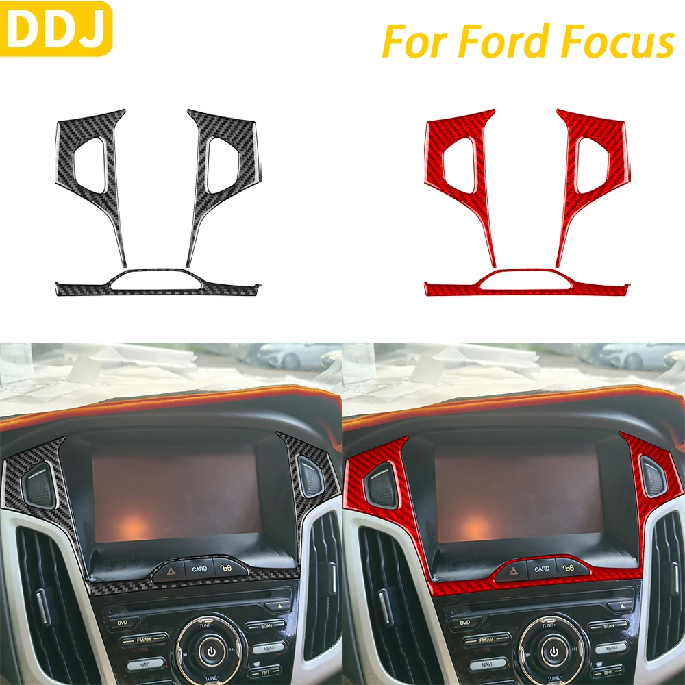 

For Ford Focus 2012-2014 Accessories Carbon Fiber Center Console Navigation Panel Frame Cover Decorative Car Interior Sticker