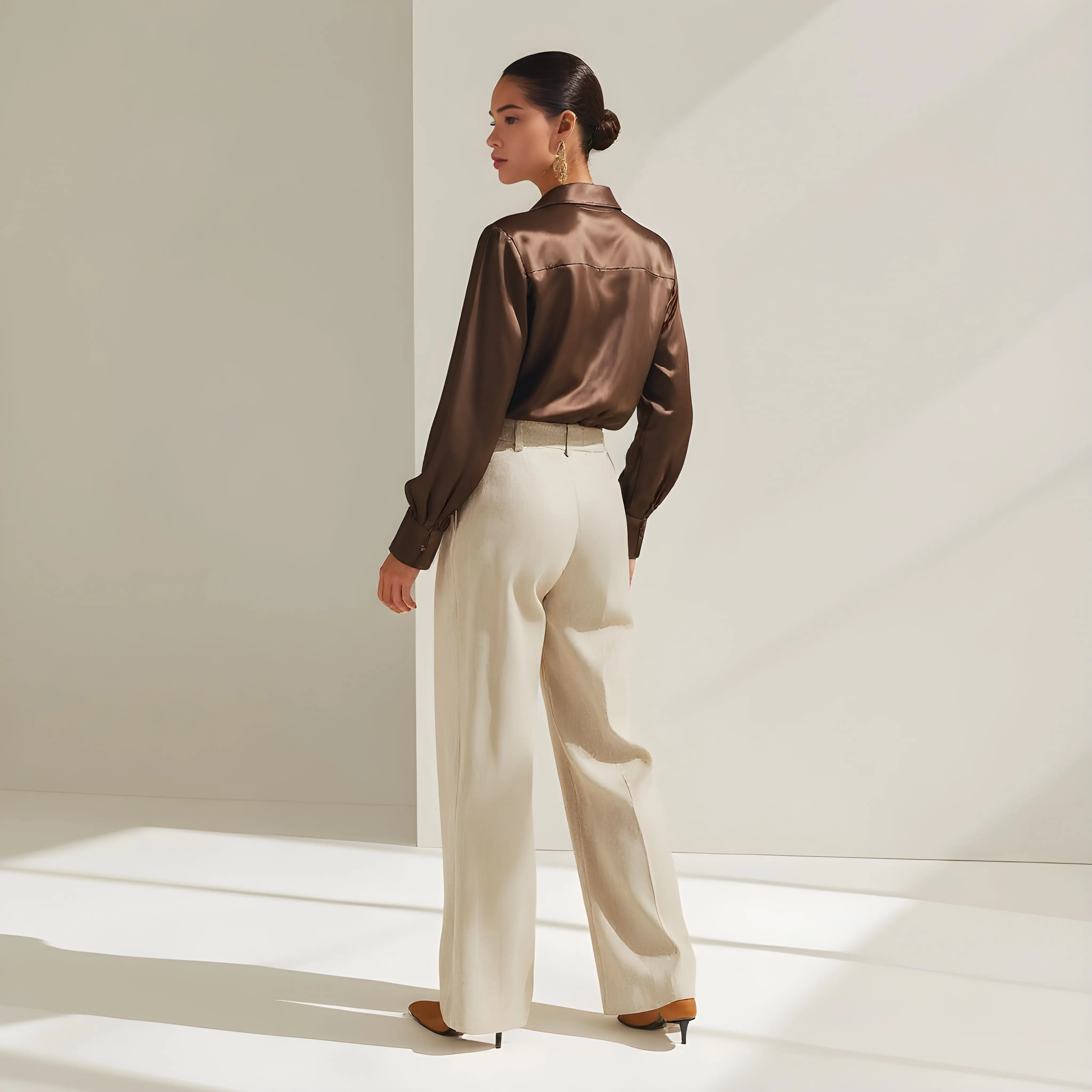 秋冬シャツ カジュアルフィット 襟スタイル レディーストップ 快適な通気性素材 ファッショナブルなカジュアルウェア