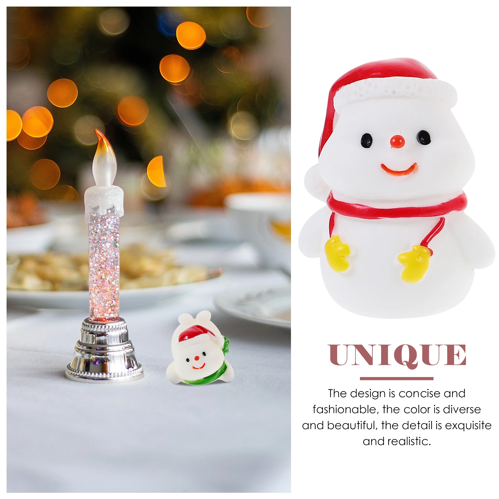 

10Pcs Mini Christmas Santa Claus Snowman Resin naments Cute Xmas Decorations Home Office Garden Party Supplies