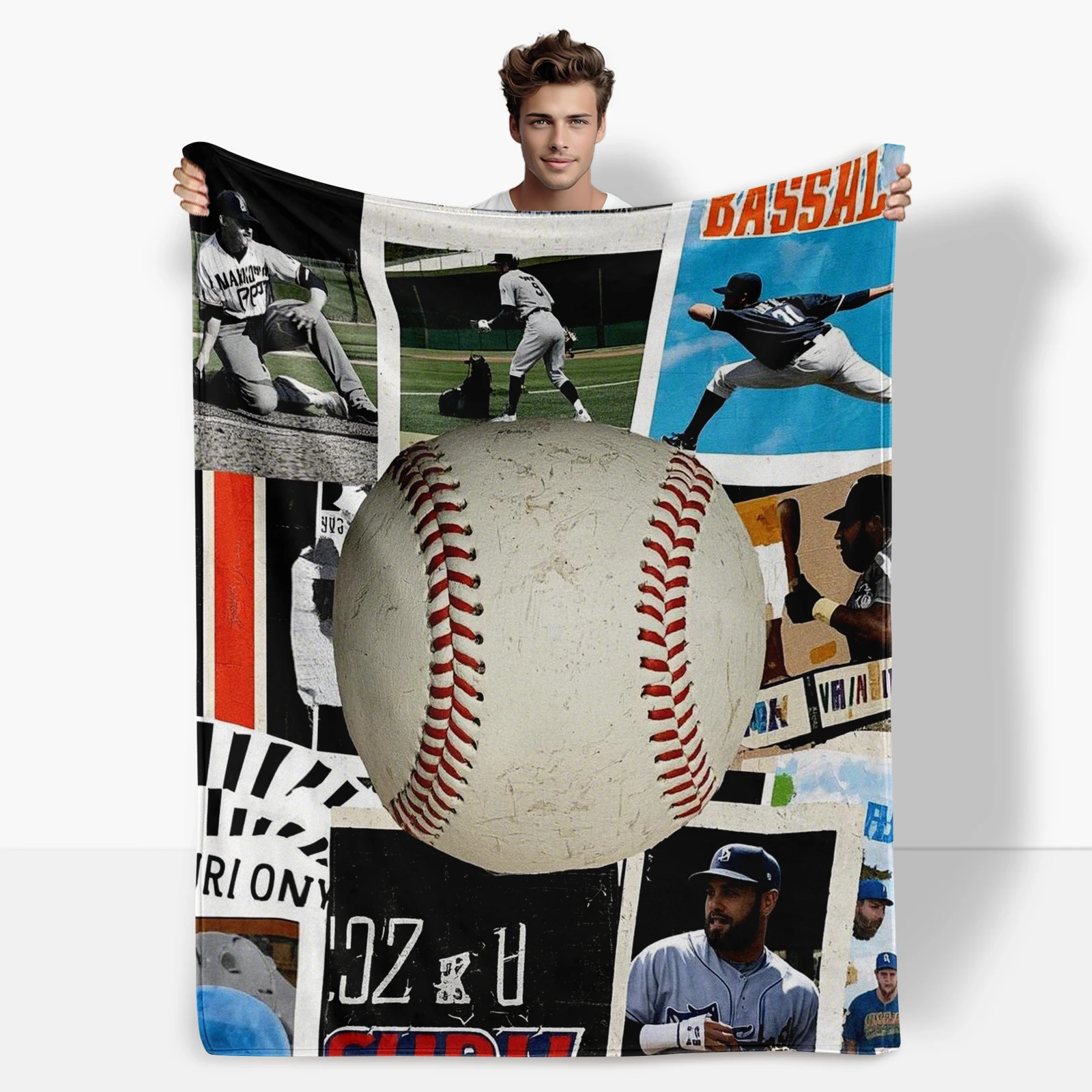 

Collage Of Baseball Athletes Blanket Ideal For Decorating And Gifting To Family Friends Promoting Healthy Living