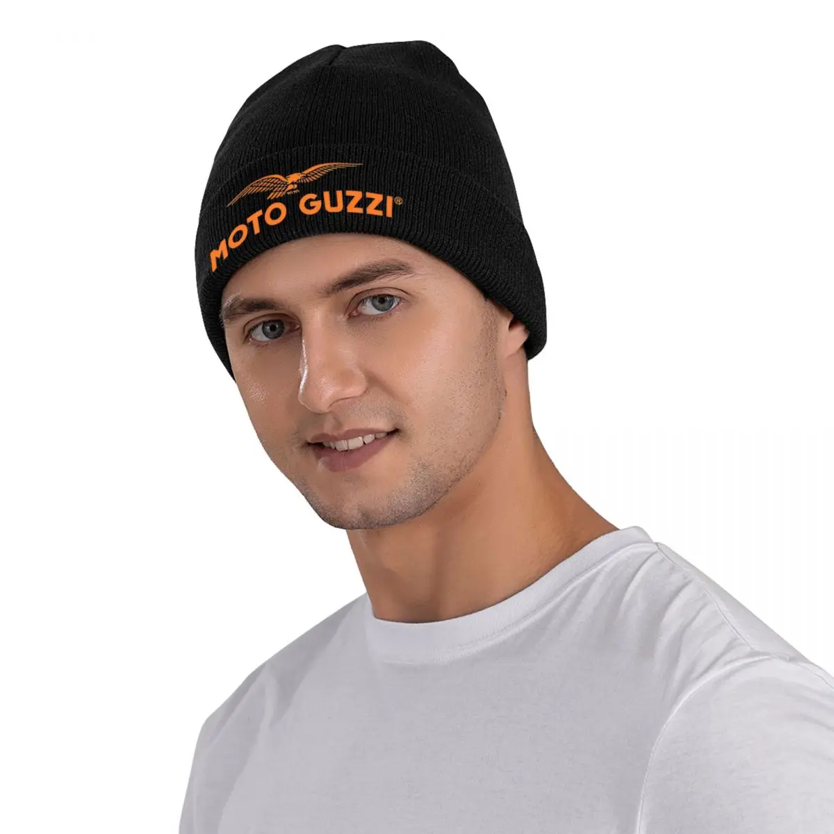 Gorro de Moto Guzzi naranja, gorros de punto, gorro cálido Unisex, Otoño e Invierno