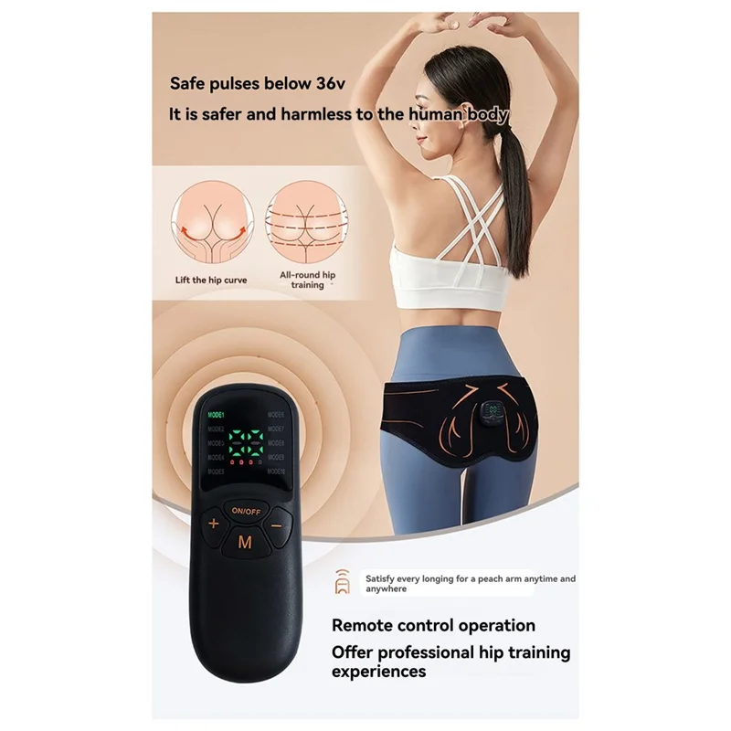 

A74G-Hips Trainer Butt Muscle Stimulator Fitness Weight Loss Buttocks Lifting USB Rechargable Muscle Toner