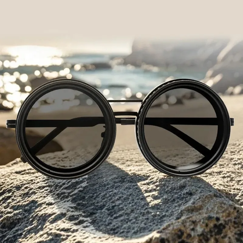 

Vintage Polarized Sunglasses Adjustable ND1-9 Lenses UV Protection Fishing Glasses Unisex Retro Eyewear with High Clarity