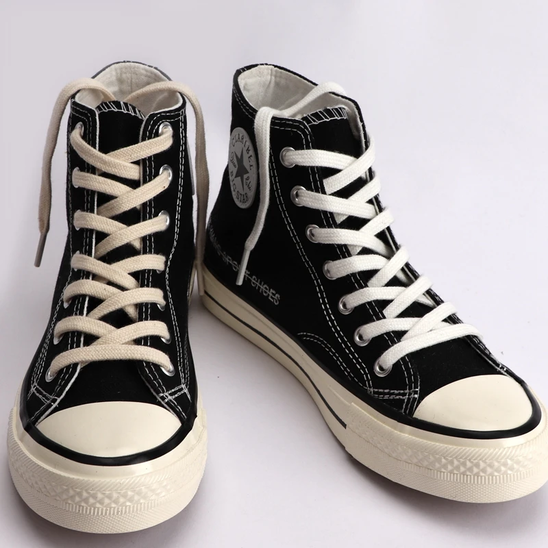 1Pair Flat Shoelaces Canvas Sneakers Sports Shoes Laces Classic Women Men Shoelace Solid Double White Black Allstar Shoe lace image 5