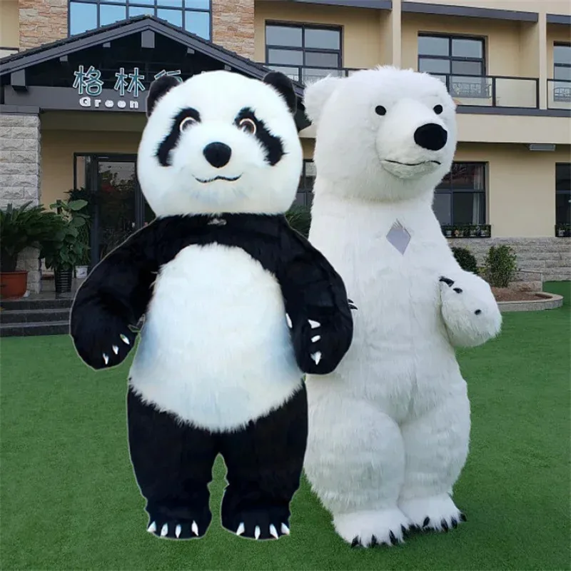 200cm 260cm 공기 풍선 팬더 마스코트 의상 파티 광고 할로윈 성인 Fursuit 재미 있은 마스코트 의상 동물 의상