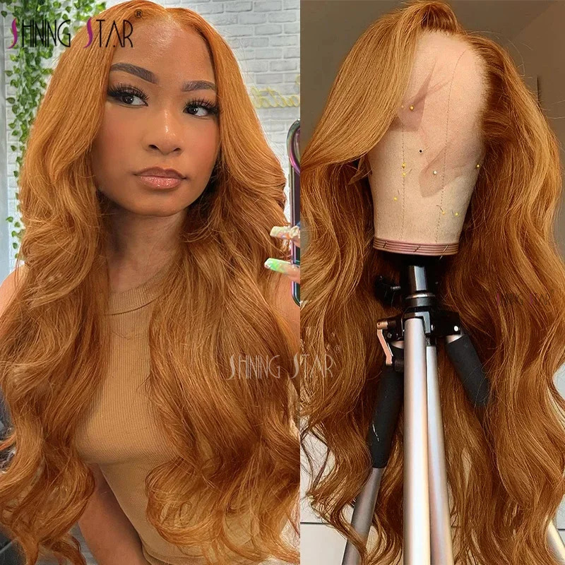 

Ginger Blonde Lace Front Human Hair Wigs For Women 13X4 Body Wave Hd Lace Front Wig Pre Plucked Brazilian Curly Lace Frontal Wig