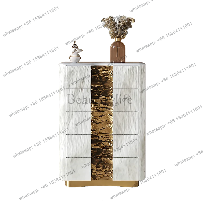 

French light luxury solid wood chest of drawers household bedroom bedside storage cabinet modern high-end