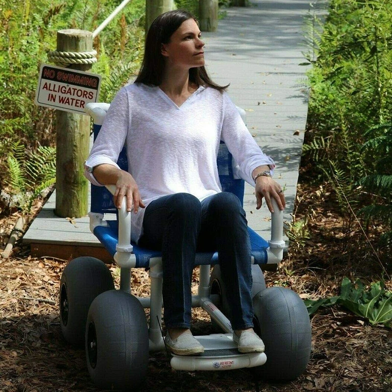New balloon wheel beach wheelchair foldable detachable wheelchair for the disabled and the elderly