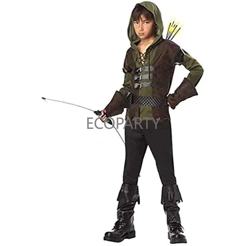 

Kids Archer Costume Boys Hunter Costume Robin Hood Cosplay for Halloween Purim Carnival Party Outfits Halloween Costumes for Men