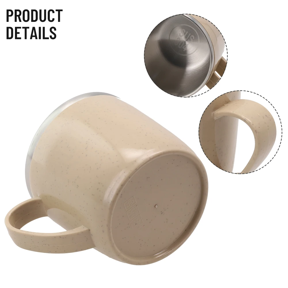 Coffee Mugs Stainless Steel Cup Shatterproof With Handle Anti-scalding Double-layer For Children Insulated Cup