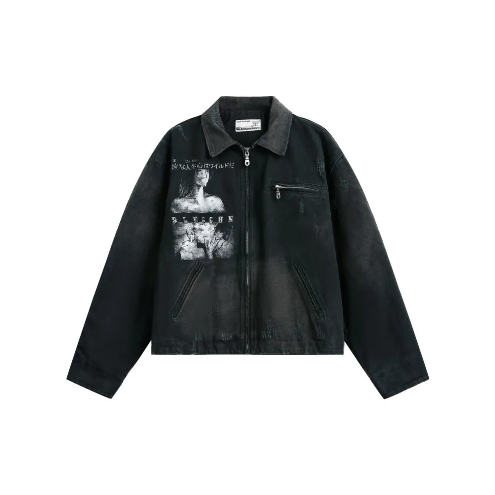 الهيب هوب الرجال زمم هوديي سستة مقنعين المتضخم البلوز الشارع الشهير رايدر سترة Y2K معطف الملابس القوطية #2