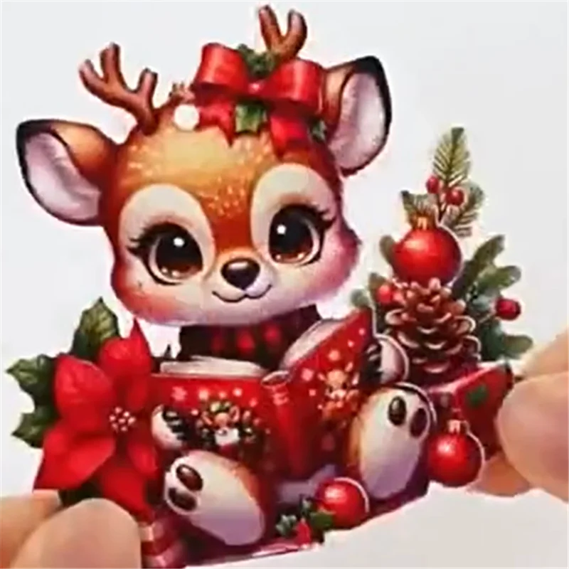 

Party Home Accessories Cartoon 2D Acrylic Horse Pendant Christmas Tree Hanging Ornaments Car Rearview Mirror Decor Xmas