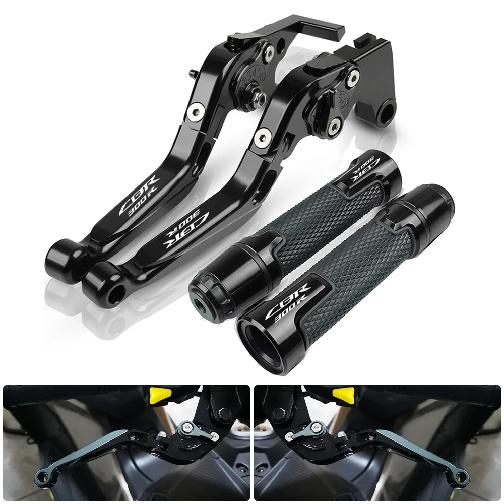 For Honda CBR300R 2013-2022 Motorcycle CNC Folding Brake Clutch Lever Handbrake Handlebars Grip Handle Hand Grips Accessories