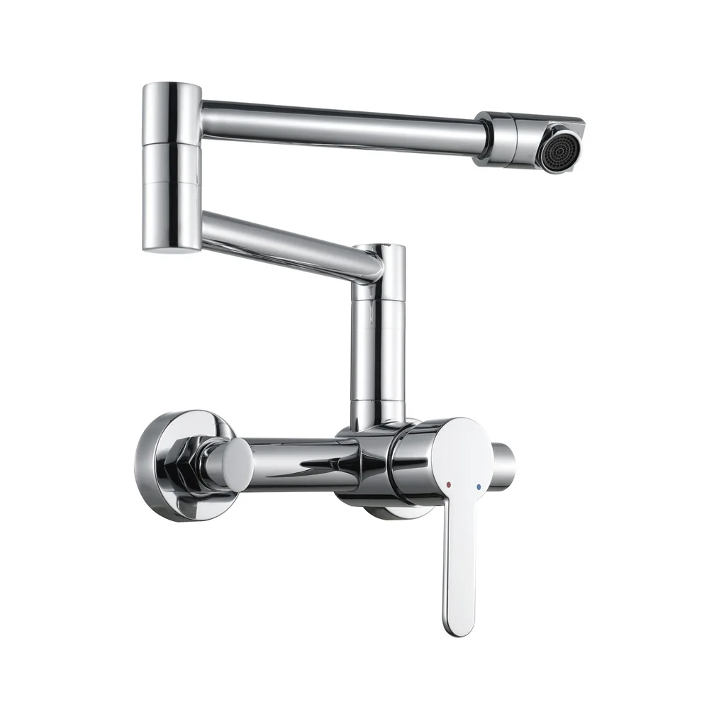 

Kitchen, basin, faucet, copper into the wall, rotatable 360 fold