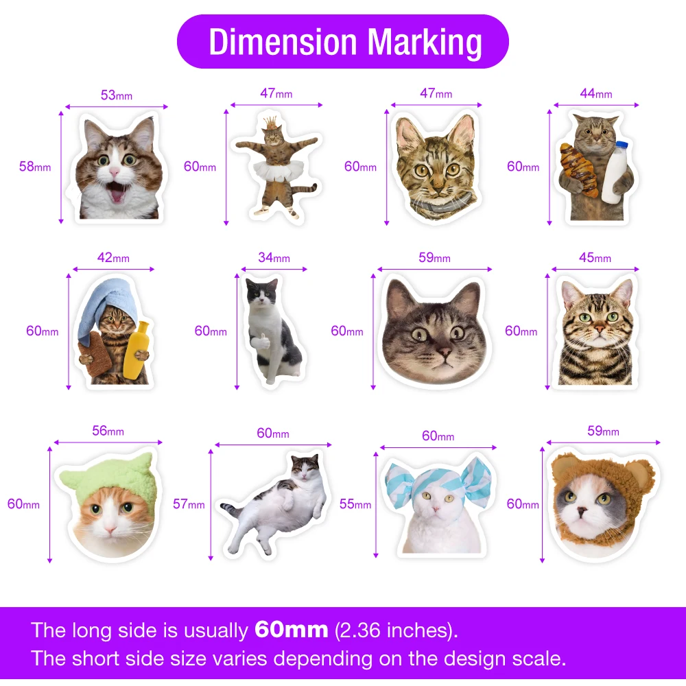 ملصقات مضحكة على شكل قطة للأطفال، لعبة هدية يمكنك صنعها بنفسك، ملصق تزيين لزجاجات أمتعة الكمبيوتر المحمول المقاومة للماء #3