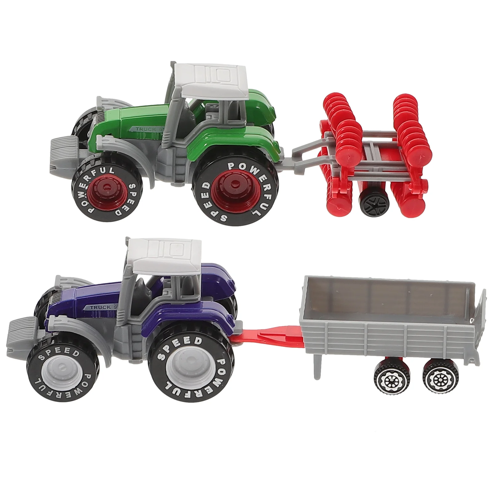 2 Pcs Farm Cart Toy Baby Toys Construction Truck Engineering Tractor Model Suite