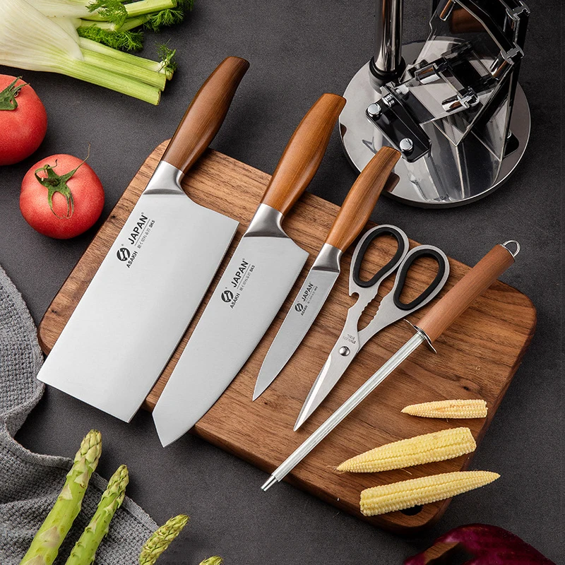 Kitchen Knife Set 1-6pcs Japanese Chef Knives Paring Utility Slicing Knife Stainless Steel Fruit Vegetable Knife Cleaver