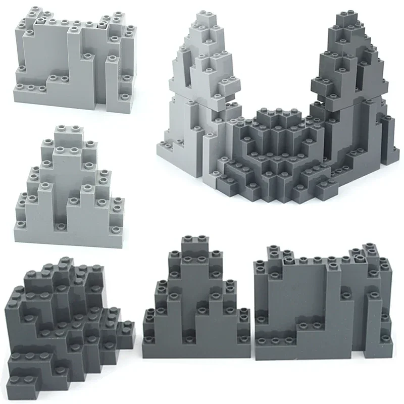 Rockery Rock Mound Garden Park Building Blocks 2PCS/Lot Rock Panel 6082 6083 23996 MOC Parts City Accessories Bricks Toy for kid