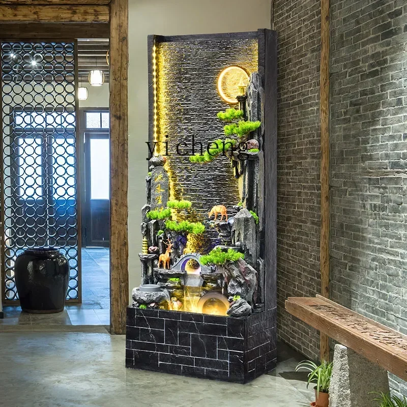 

X5-19 water curtain wall running water screen rockery fountain landscape balcony hotel entrance circulating water ornament