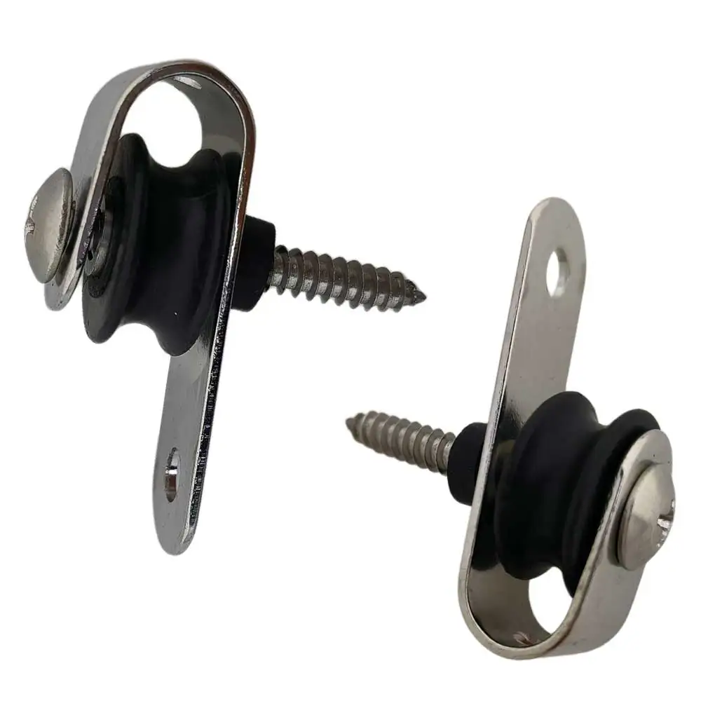 316 Stainless Steel Marine Pulley with Nylon Sheave Sailboat Boat Rope Pulley Block Rigging Screw-On Fixed Pulley for 3-5mm Rope