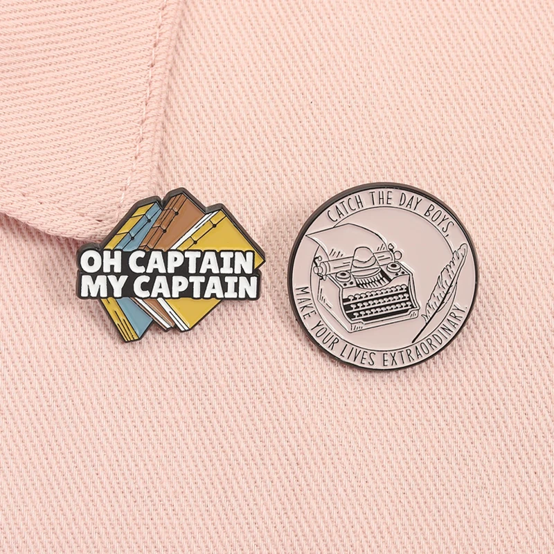 Dead Poets Society Comedy Movie Emaille Pin Oh Captain My Captain Literature Books Brosche Anstecknadel Schmuck Geschenk für Freunde