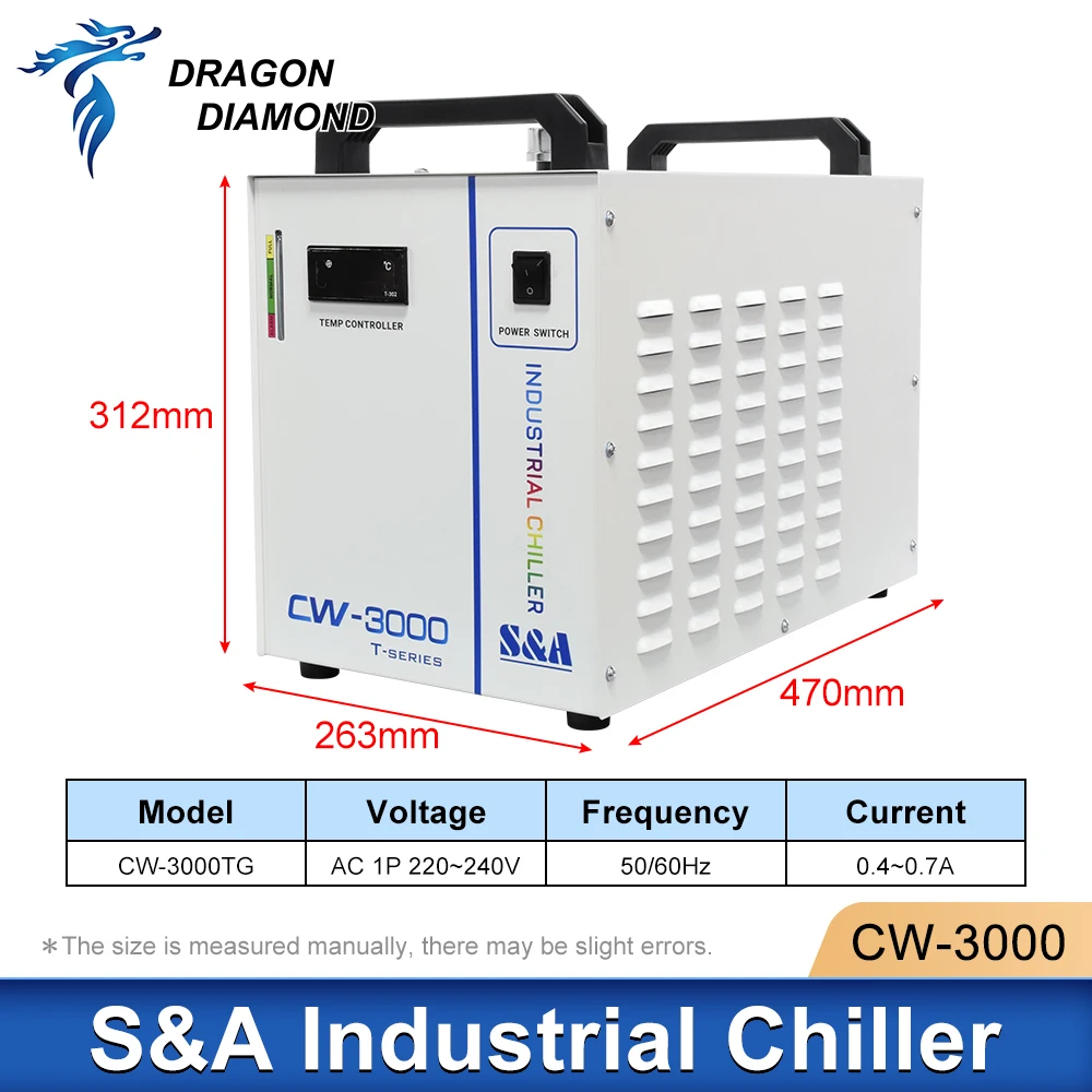 Original S&A TeYu Industrial Water Chiller CW3000 110/220V 25W 30W 40W 50W 60W 70W For Co2 Laser Engraving Cutting Machine