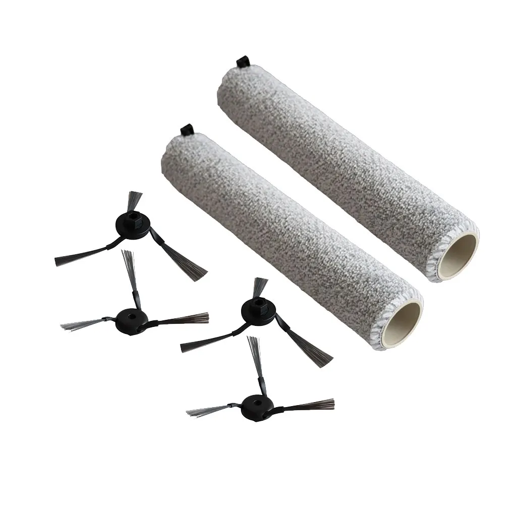 Replacement Roller Brush Kit for Dreame Aqua10 Ultra: 2 Water-Absorbing Mop Rollers and 4 Edge-Cleaning Side Brushes