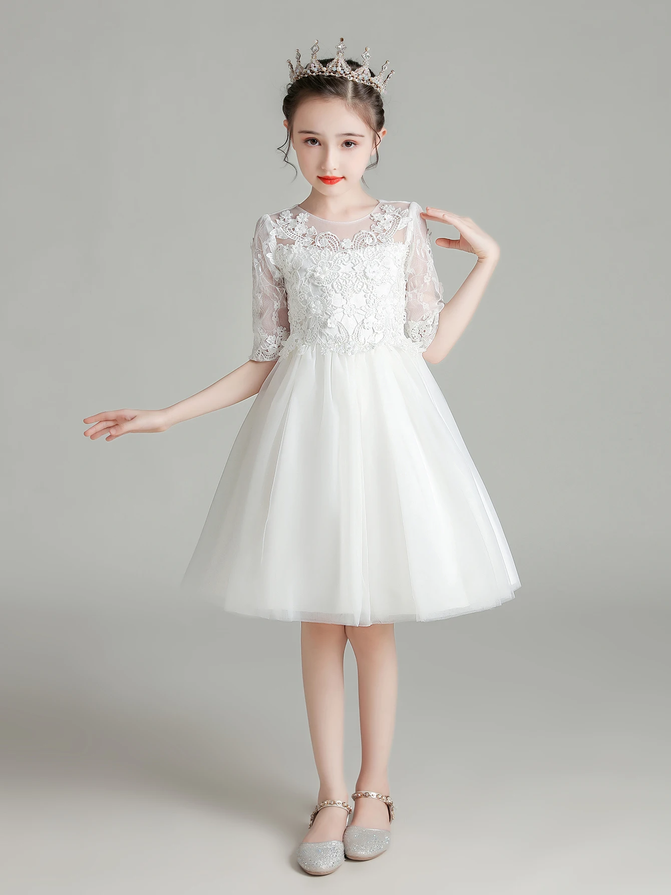 Girls Flower Wedding Dresses Lace Princess Pageant Dress Prom Ball Gown custom girls wedding dresses