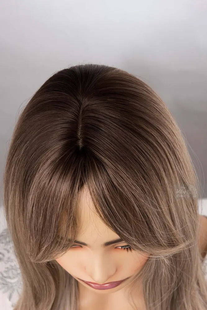 الباروكات النسائية الفاخرة تسليط الضوء على أومبير براون HD الاصطناعية الدانتيل شعر مستعار أمامي مع الانفجارات موجة طبيعية لينة المصنع الأصلي الباروكات رخيصة #4