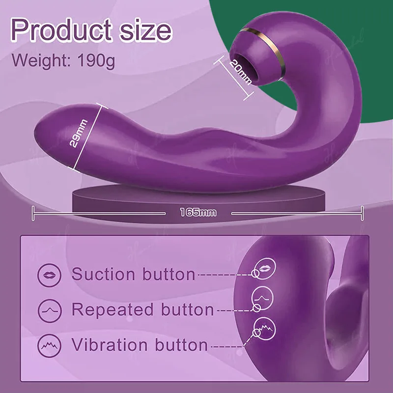 Hannibal Clitoral Licking G-Spot Vibrator 3 in 1 Clit Tongue Dildo Vaginal Vibrating Stimulator with 10 Modes Sex Toys for Women