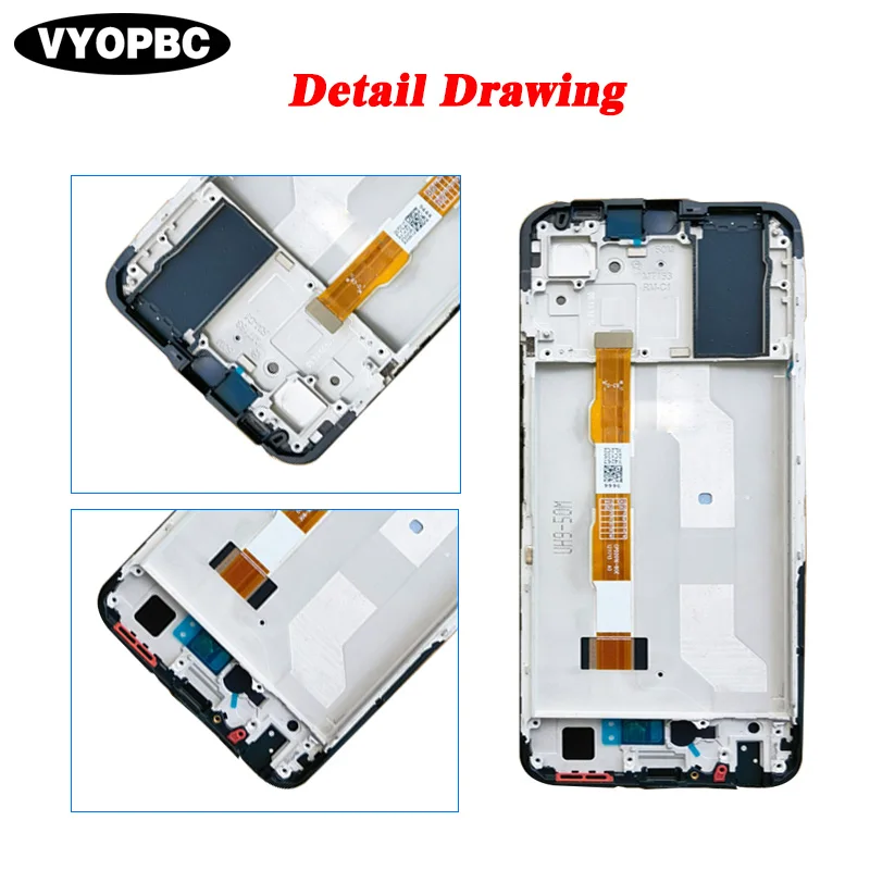 Original LCD Display For VIVO Y21S Touch Screen With Frame Panel Digitizer Assembly Repair Replacement Parts V2110