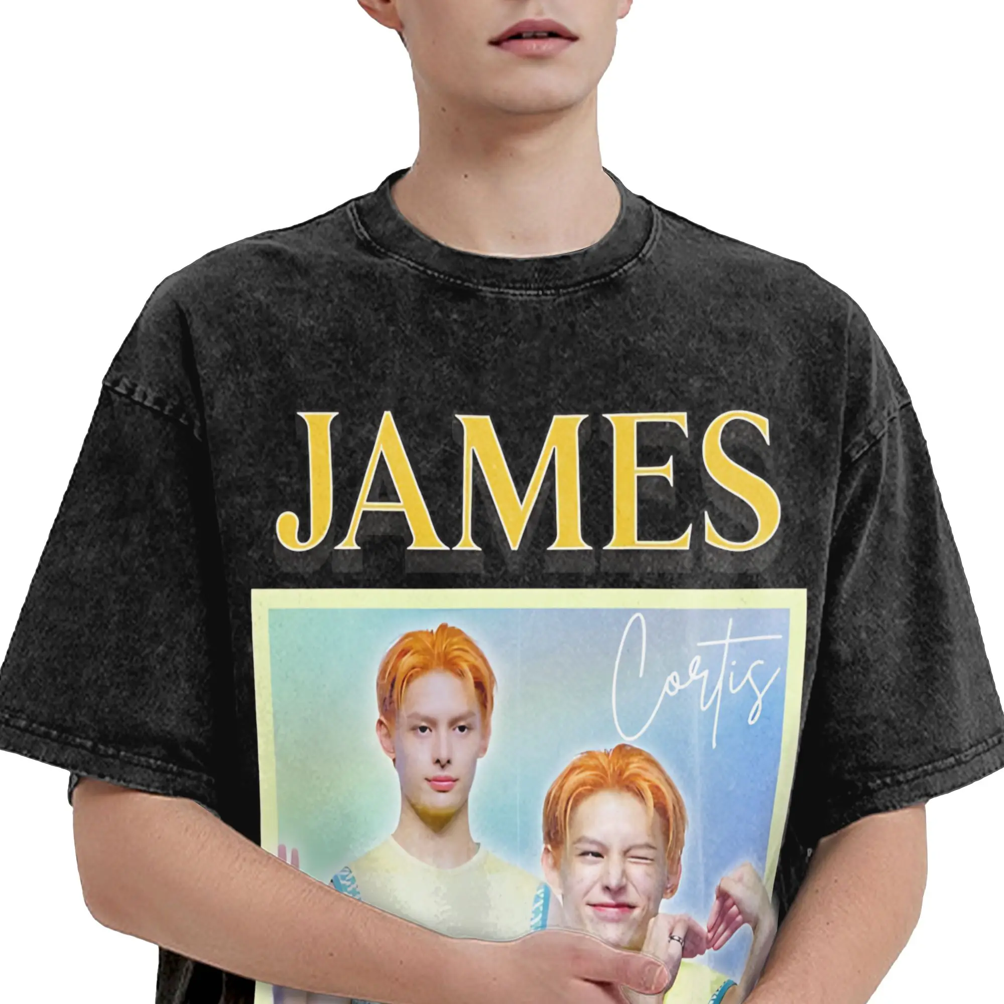 كورتيس الذهاب k البوب k-pop الفرقة المعبود تي شيرت الهيب هوب غسلها القطن تي شيرت على طراز هاراجوكو خمر الرجال النساء الشارع الشهير المطبوعة تيز