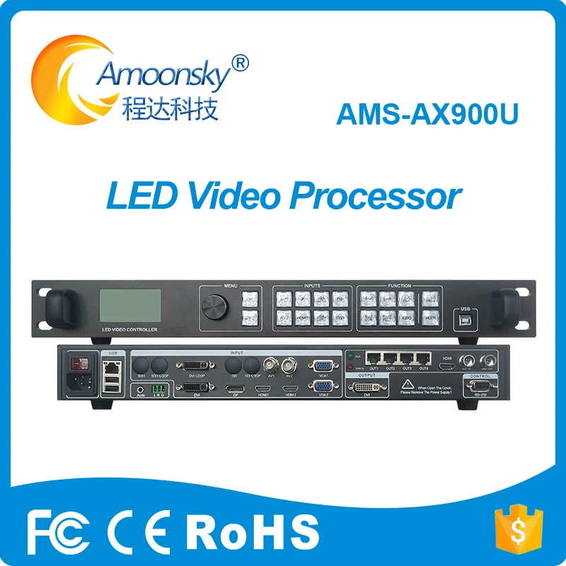 AMS-AX900U All-in-one Video Processor Big LED Screen Video Player Controller 4 Ethernet Port Expand 1 USB LIKE NOVA VX400