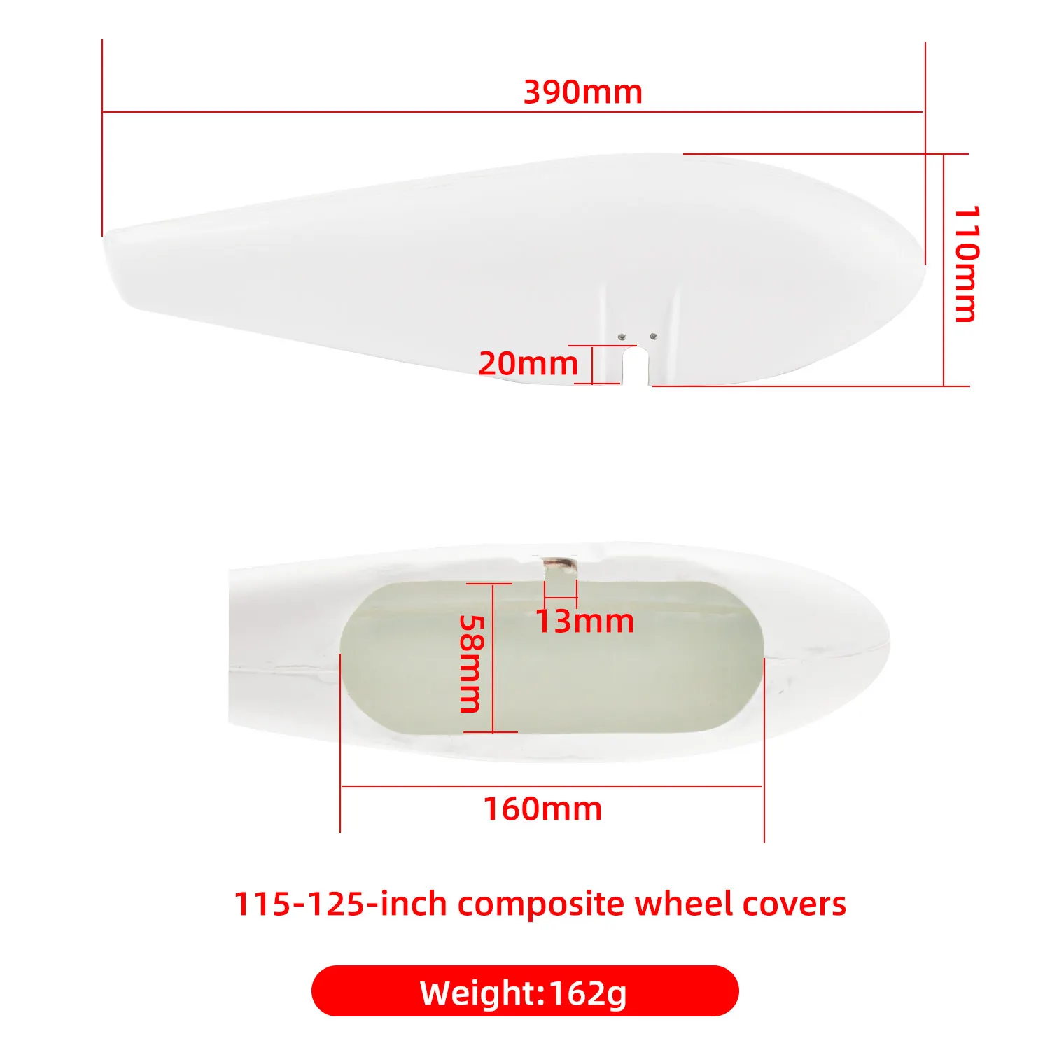 1 Paar RC Flugzeuge Fahrwerk Rad Hosen Abdeckung Niedriger Widerstand 144mm/185mm Länge Schutz für Modelle Flugzeug Ersatzteil