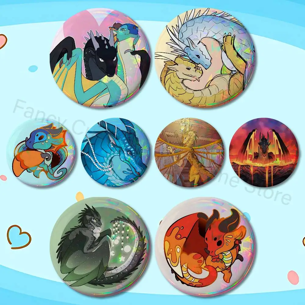 W-Wings of F-Fire Dragon 32mm 58mm 75mm 44mm 25mm Anime Badges Brooches DIY Pins Decorations Birthday Gifts