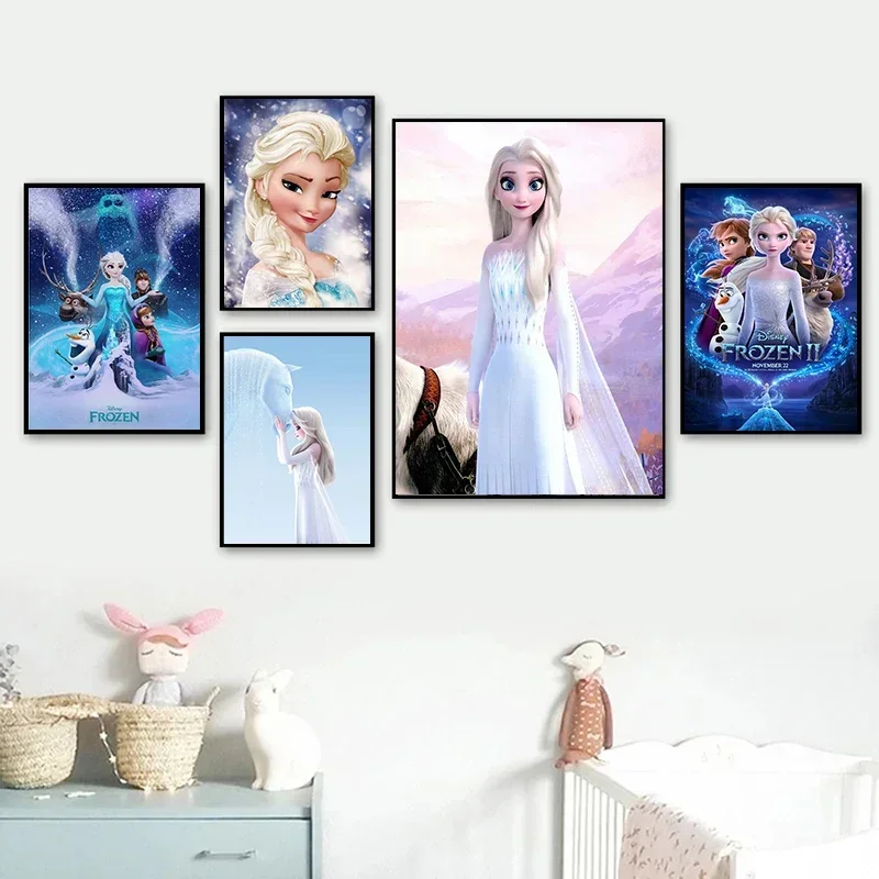 Disney Cartoon Frozen Princess Anna Wall Art Canvas Painting Nordic Posters and Prints Wall Pictures for Living Room Decor