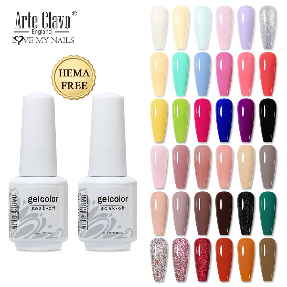 

Arte Clavo Hema Free Nail Gel Polish 8ml Soak Off UV LED Gel Varnish Full Coverage Super Texture Gorgeous Nail Manicure Lacquer