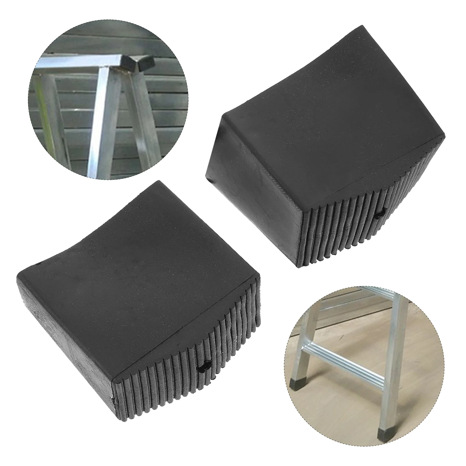 2 Pcs Folding Ladder Feet Ladders for Home Cushion Rest Mat Cover Square Rubber Extension Covers Parts Pads