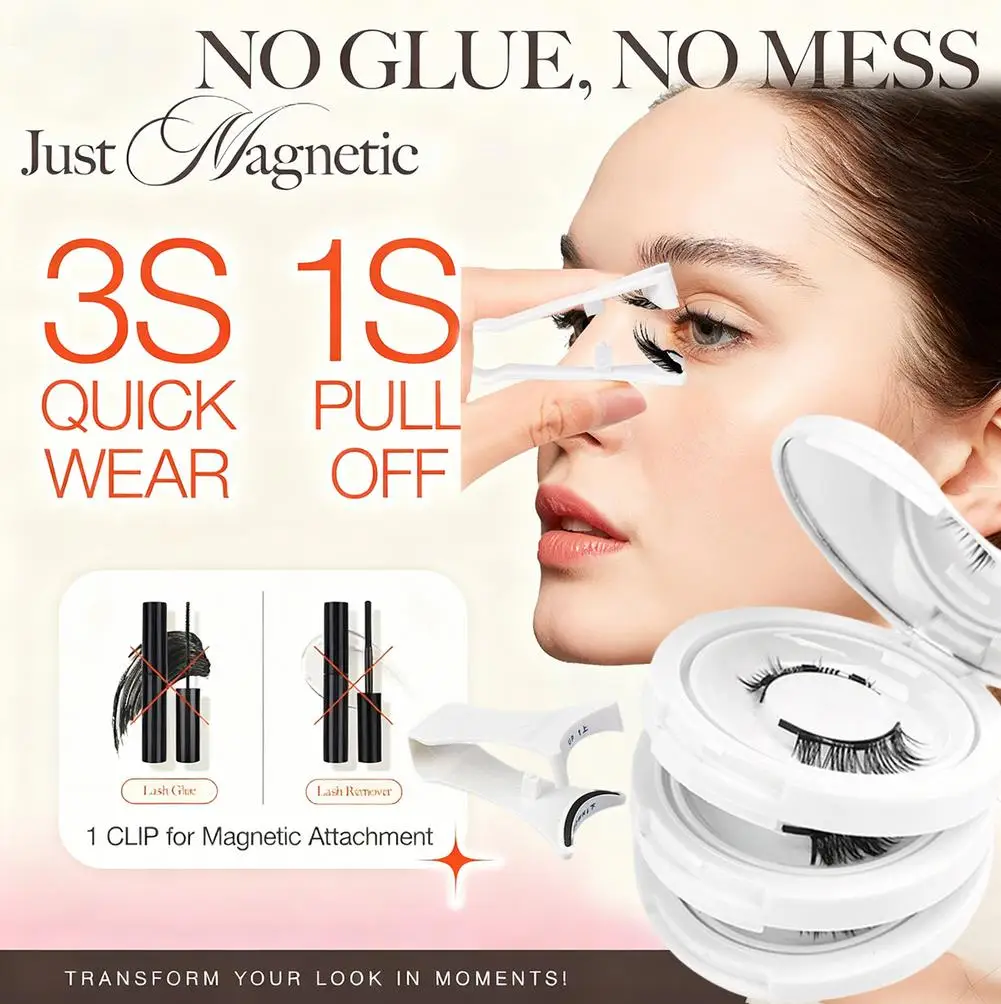 3 paia ciglia finte magnetiche con pinzetta bianco e piccolo diavolo indossare ciglia al chiaro di luna riutilizzabili per girasole facile Y0O9