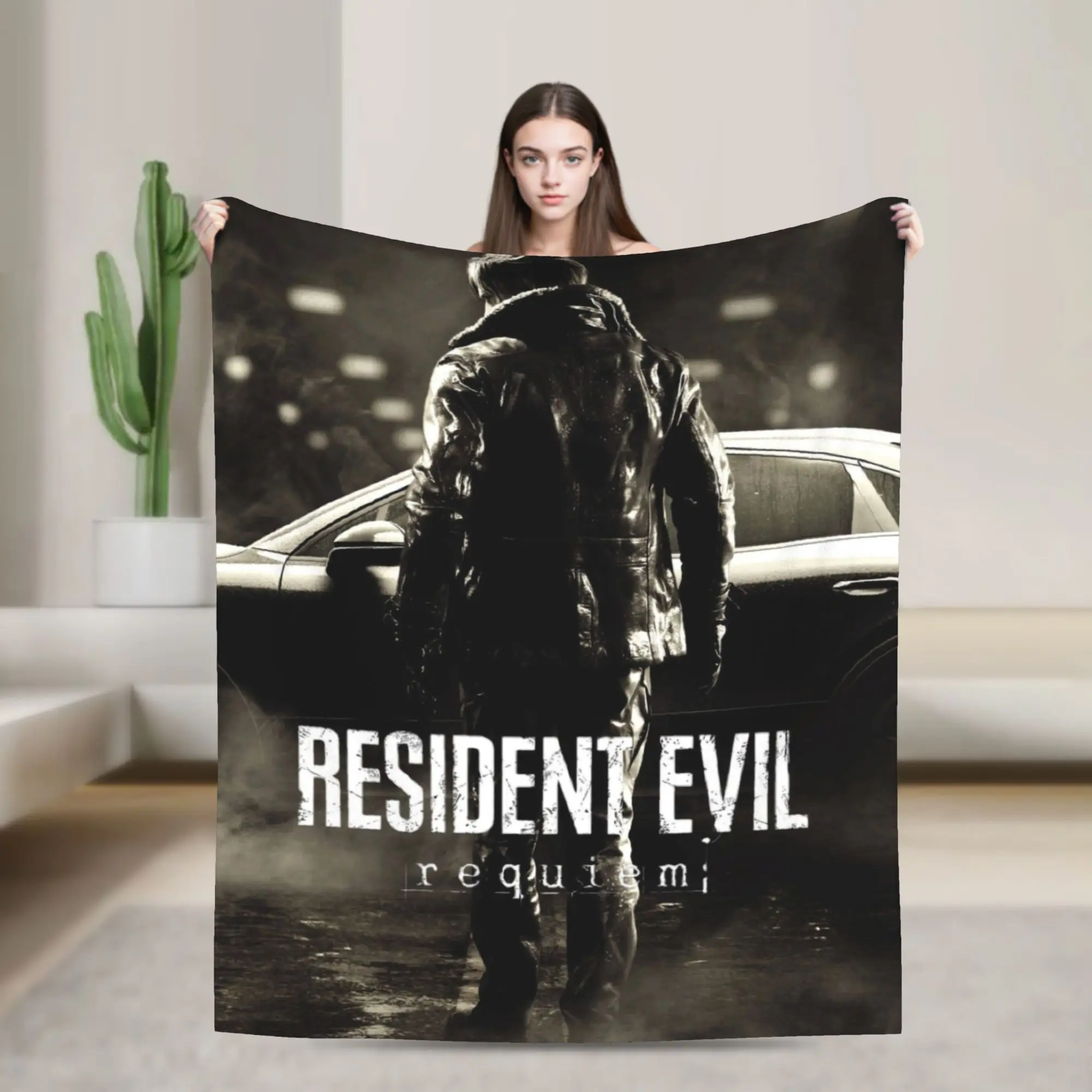 RE9 Requiem Game Leon Blanket Flannel Throw Blankets Bed Sofa Decoration Ultra-Soft Warm Bedsprea