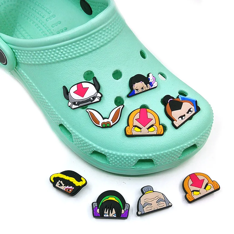 1pcs Avatar Shoe Charm Animation Clog Jeans Aang Ampc Momo PVC Accessories Gibits Clog Charm Garden Sandal Decoration Shoe clips