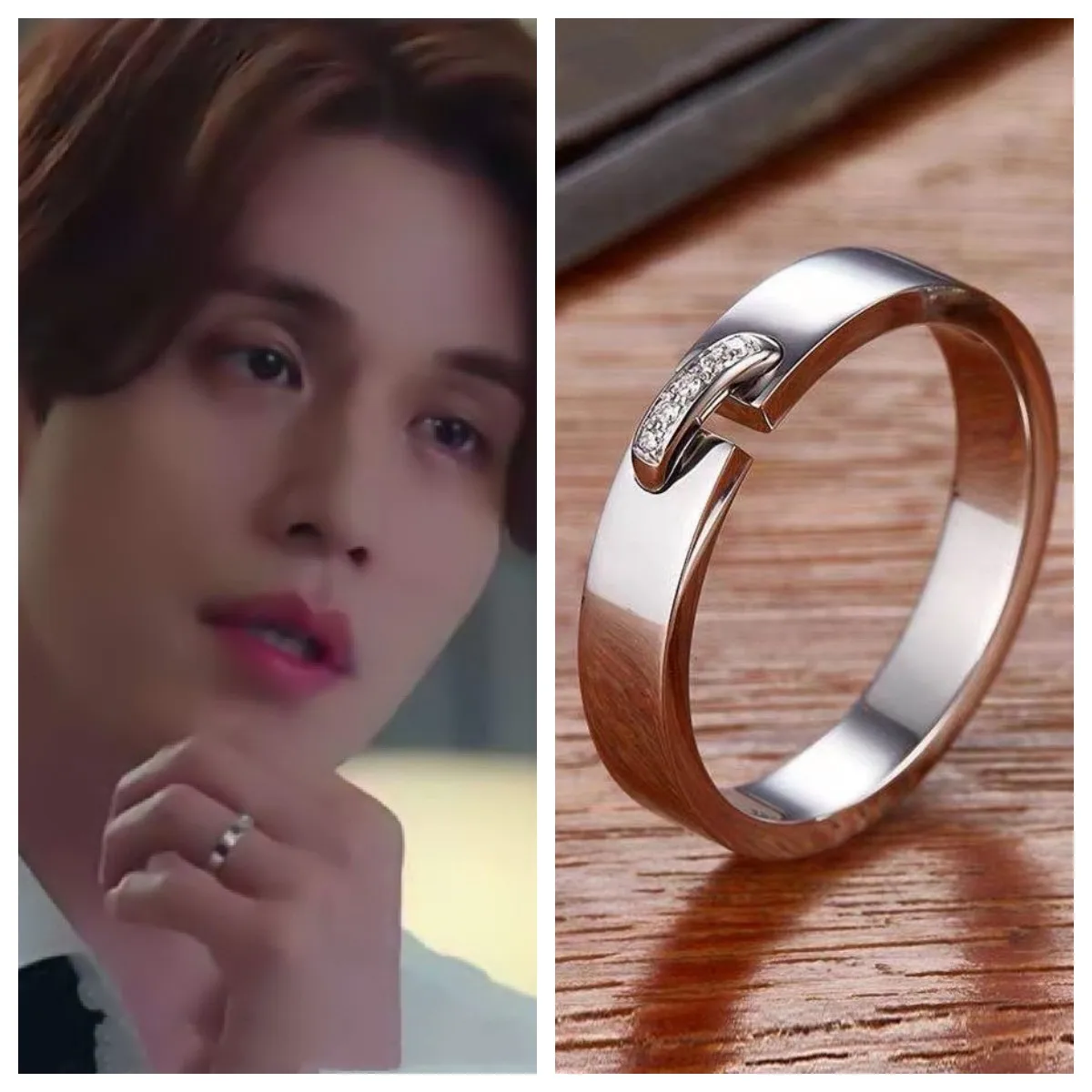 Korean drama Nine Tailed Fox Chronicles 1938 Same Style Couple Ring Fashion Zircon Design Wedding Ring Jewelry Gift