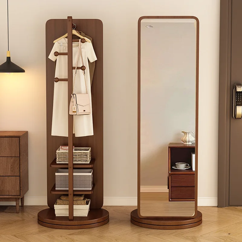 مرآة كاملة الطول، مرآة قابلة للدوران، خزانة مرآة من الأرض إلى السقف، لا تشغل منطقة معطفًا قابل للإزالة #1