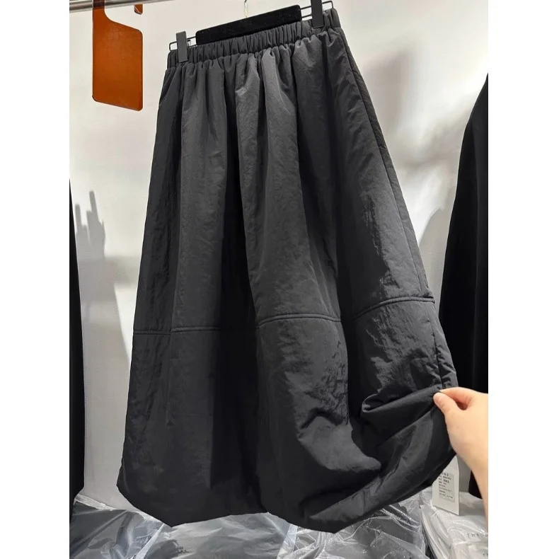 Warm Cotton Half Skirt Simple Style Versatile Cotton Bud Skirt Winter New Arrival Korean Version Age Reduction Skirt