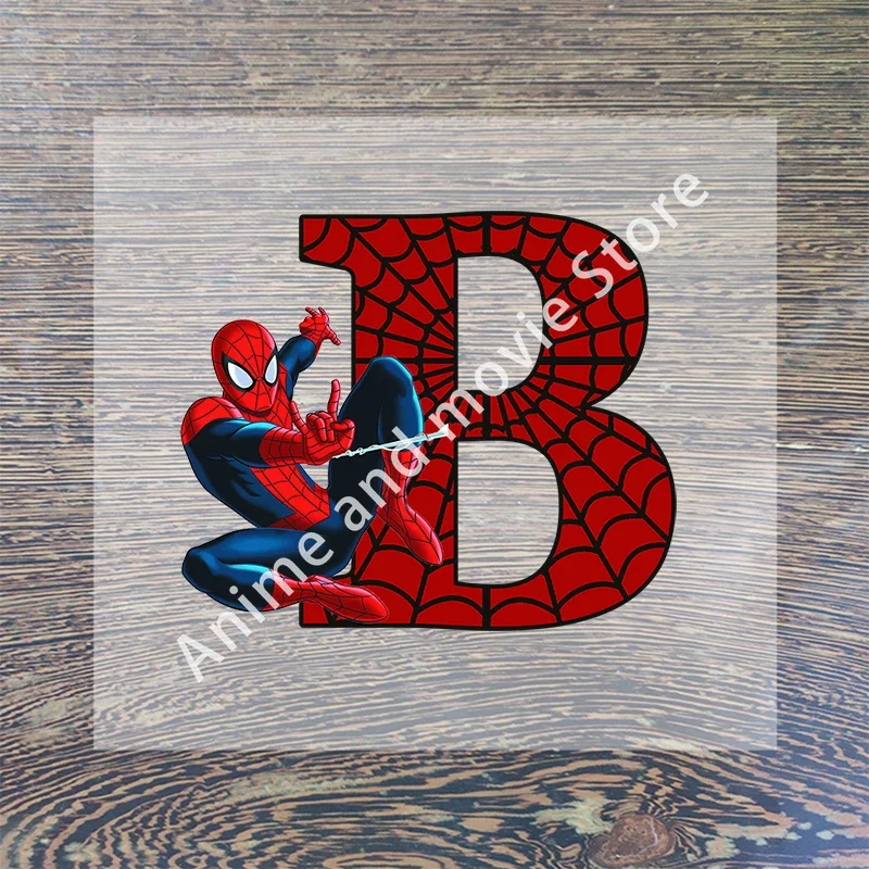 Marvels SpiderMans Letter Clothes Sticker Hot Transfer Clothing Patch Iron on Patch Women Leopard Print T Shirt Sticker Gifts