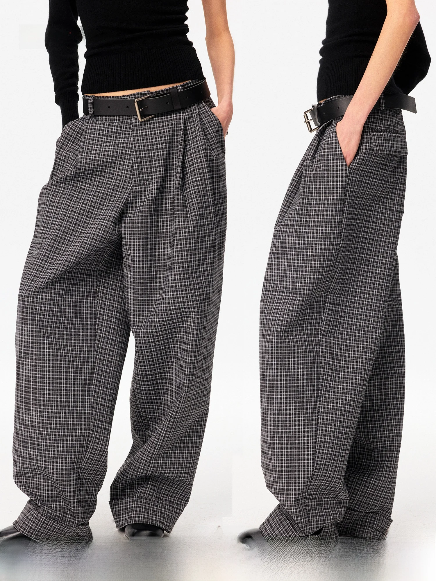 

Classic Women's Cucumber Pants Loose Fit Plaid Design Casual Trousers by Curri And Polyester Blend Summer 2026 Collection