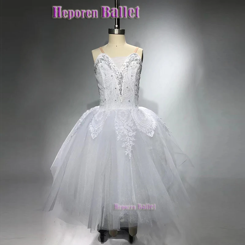 

Custom Made Snow White Place Prince Dance Ballet Soft Dresses For Gabriella Lake Stage Ice Queen