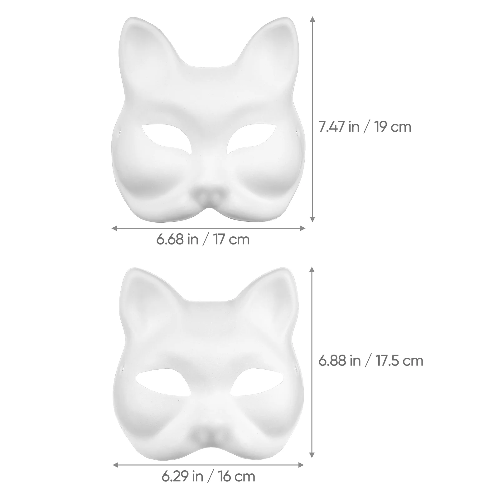 10 Uds. Máscara en blanco disfraces de Halloween máscaras de papel DIY mascarada para Cosplay ropa de fiesta gato adultos niños